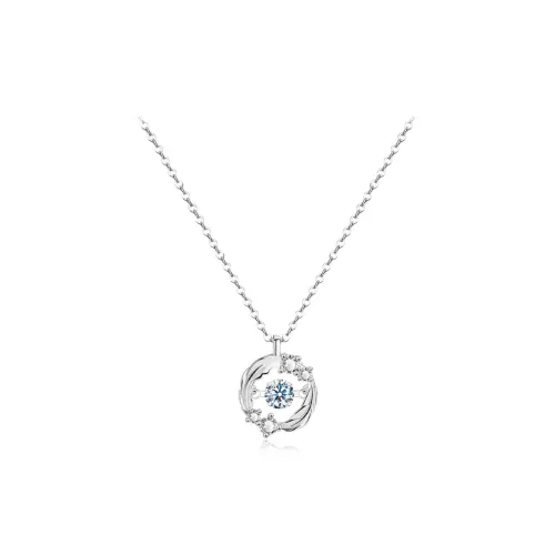 WANLIACC S999 Fine Silver Beating Heart Necklace Women's
