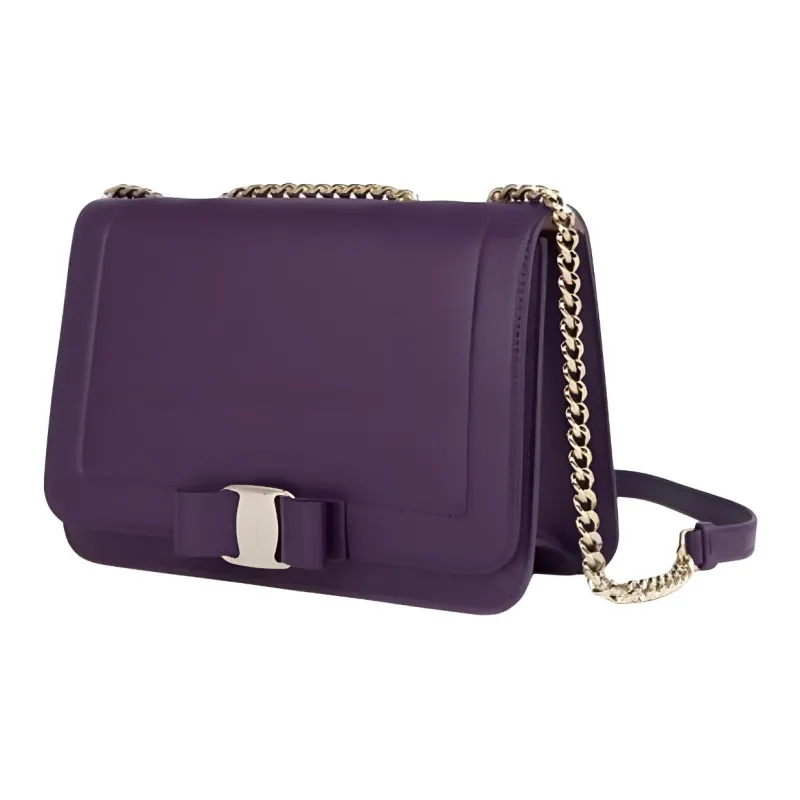 FERRAGAMO Leather Crossbody Bag Shoulder Bag Regular Women's Purple-1