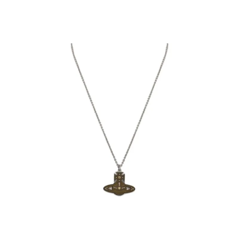 Vivienne Westwood Oxidized Brass, Silver Plated, Crystal, Platinum Necklaces Unisex Silver-1