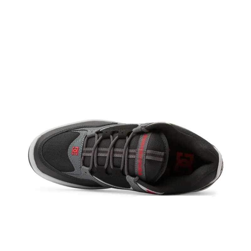 DC Shoes Kalynx Zero Slip Resistant Low Top Skateboard Shoes Men's Gray Black Red-3