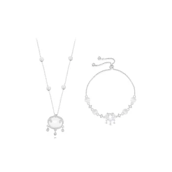 Muyan Colored Glaze Peace Lock Necklace Combination Set Women's