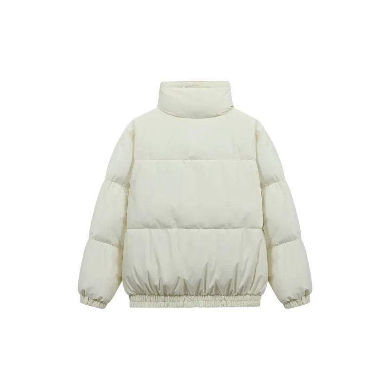 Mizuno Puffer Jacket Unisex Ecru With Necklace-2