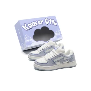 KAAVER OTTO Slip Resistant Breathable Skateboard Shoes Unisex Gray Blue