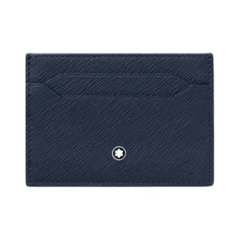 MONTBLANC Cow Leather Card Holder Men's Ink Blue