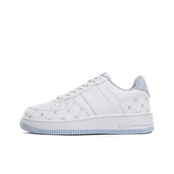 SHUXIAOBEI Slip Resistant Cushioning Abrasion Resistant Breathable Low Top Skateboard Shoes Women's White Blue