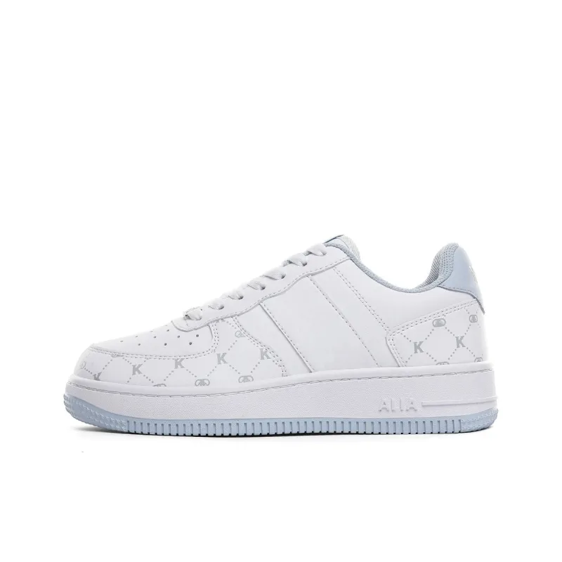 SHUXIAOBEI Slip Resistant Cushioning Abrasion Resistant Breathable Low Top Skateboard Shoes Women's White Blue-0