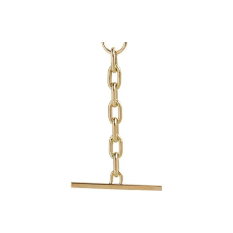 Zoë Chicco 14K Gold Medium Square Oval Link Faux Toggle Lariat Necklace-2