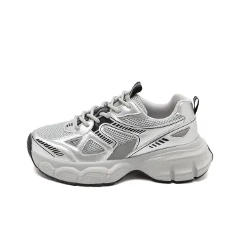 AGSDON Low Top Chunky Sneakers Women's Silver