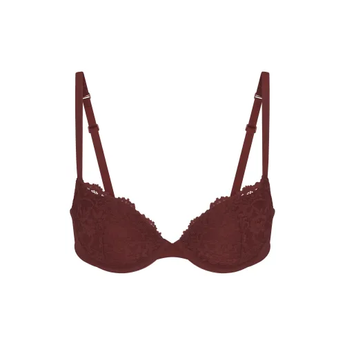 SKIMS FW24 FITS EVERYBODY LACE PUSH-UP BRA Bra Women's 1 Pack OXBLOOD/Ox Blood