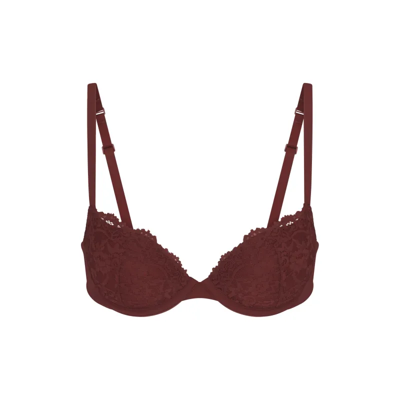 SKIMS FW24 FITS EVERYBODY LACE PUSH-UP BRA Bra Women's 1 Pack OXBLOOD/Ox Blood-0