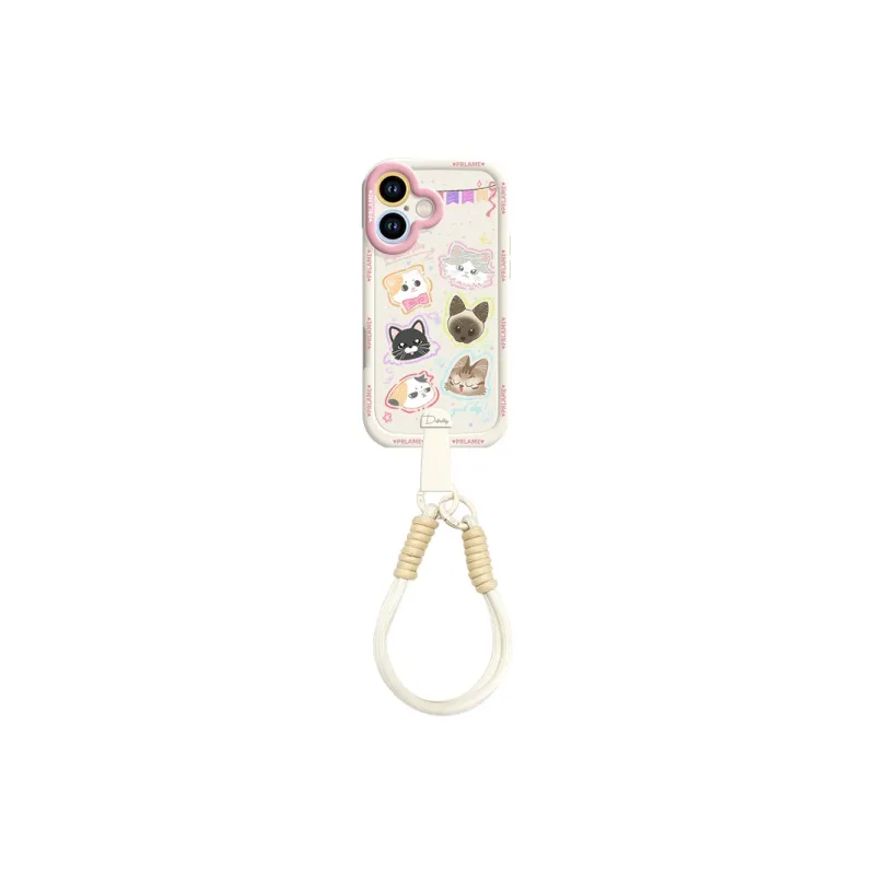 Sen Dog Silicone Material Cartoon With Lanyard Crossbody Phone Cases Compatible With Apple 16 Pro Max/Pro/Plus/15/14/13-26