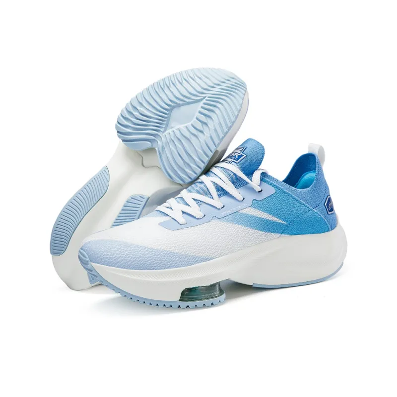 Kinglake Cushioning Slip Resistant Coverage Low Top Air Cushion Casual Running Shoes Unisex White Blue-3