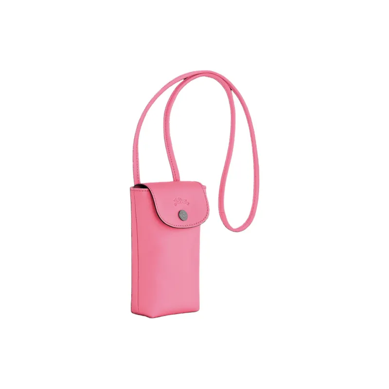 LONGCHAMP Le Pliage Xtra Cow Leather One Shoulder Crossbody Cell Phone Pouch Women's Pink-1