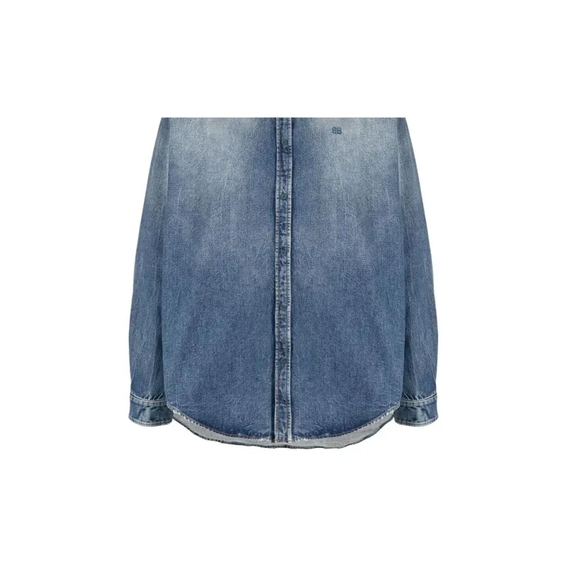 Balenciaga Shirt Loose Fit Style Men's Blue-5