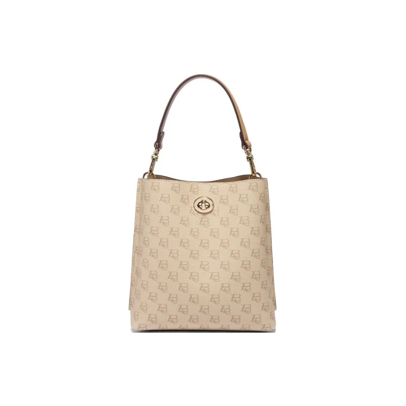 BELLE Artificial Leather Handbag, Shoulder Bag Medium Size Women's Coffee/Apricot-9