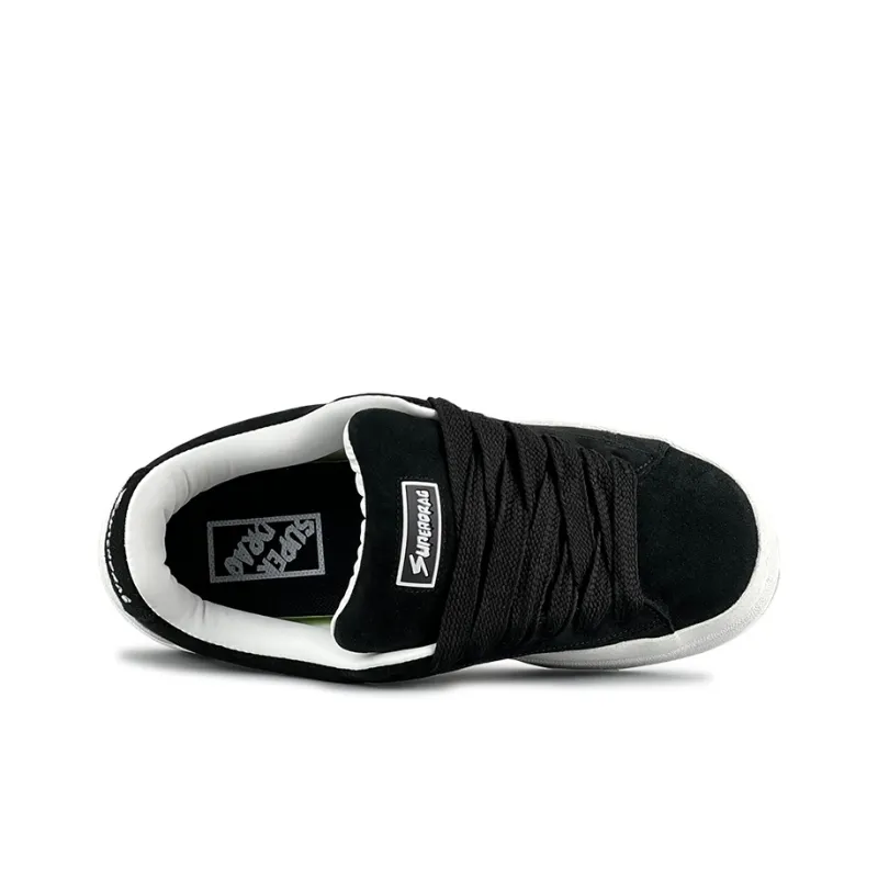 LuzaoT SUPER DRAG Anti Slip Wear Resistant Low Top Skateboard Shoes Unisex Black White-3