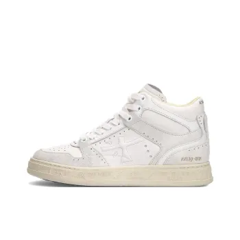 PREMIATA Quinn Anti Slip Wear Resistant Mid Top Skateboard Shoes Unisex White
