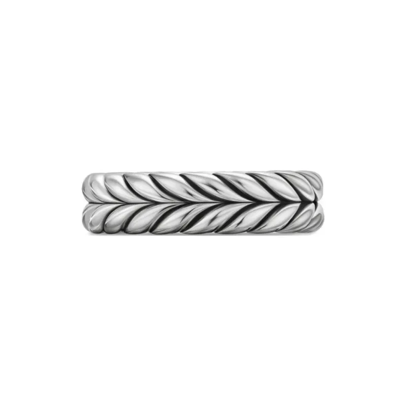 David Yurman Sterling Silver Chevron Band Ring 6.2mm-2