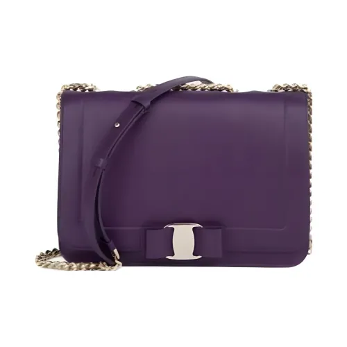 FERRAGAMO Leather Crossbody Bag Shoulder Bag Regular Women's Purple