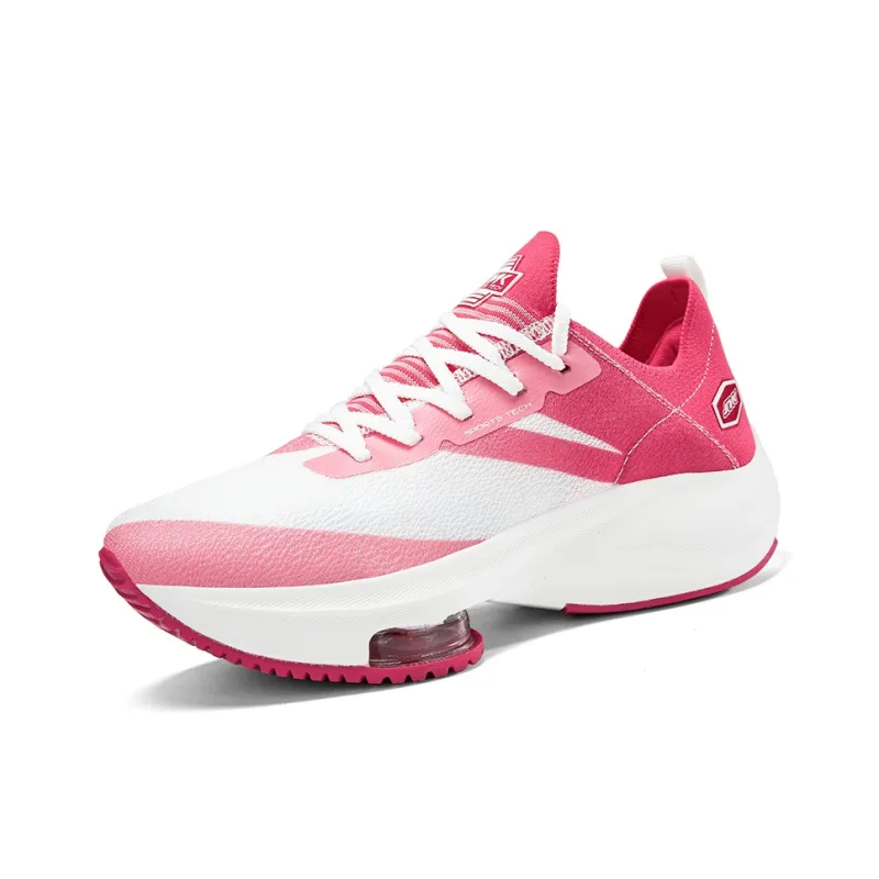 Kinglake Cushioning And Abrasion Resistant Coverage Low Top Air Cushion Casual Running Shoes Unisex White Pink-1