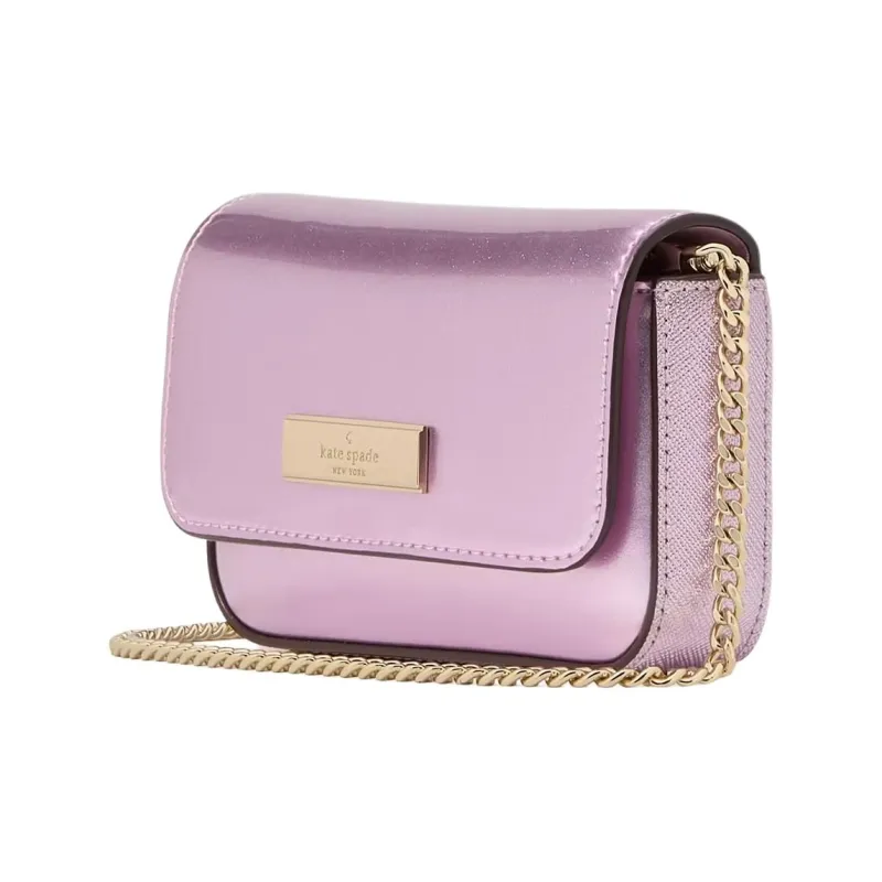 Kate Spade Patent Leather Card Holders Shoulder Bag Crossbody Bag Women's Quartz Pink Red-1