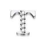 Zircon Letter Stud Earrings T (Single)