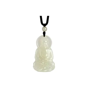 CHOW TAI SENG Necklaces Pale Greenish White Jade Unisex
