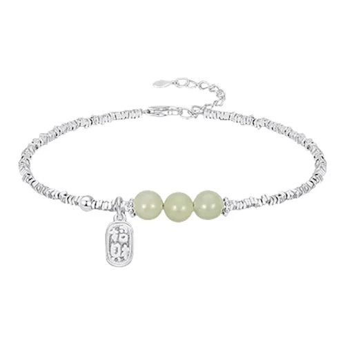 ALLOVE Bracelets Pale Greenish White Jade Women's
