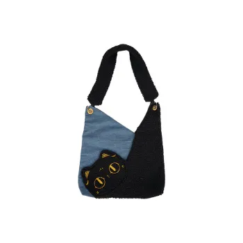 The British Museum Fabric Shoulder Bag Regular Unisex Black/Blue