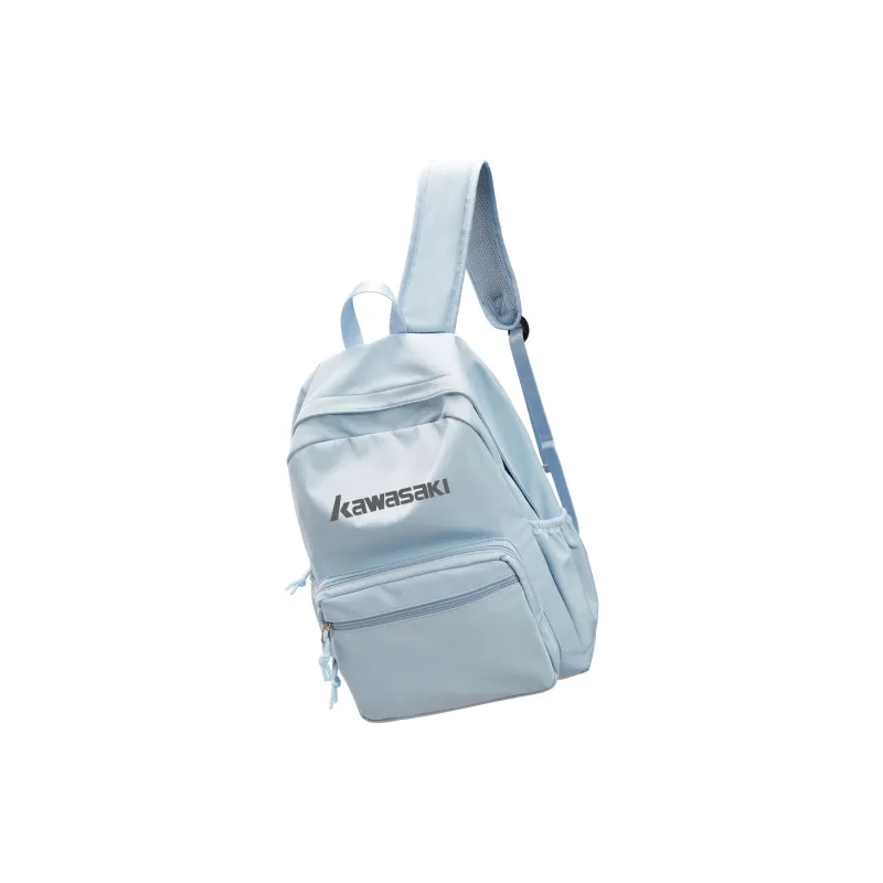 Kawasaki Fabric Backpack Travel Bag Unisex Black/Ecru/Light Blue-10