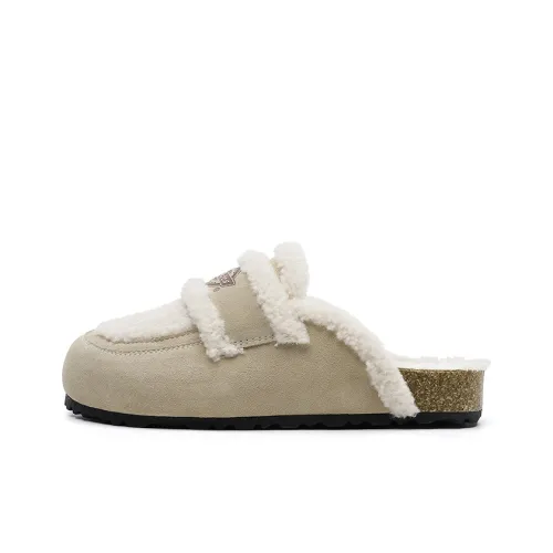 Dickies Rubber Sole Fuzzy Slip-Resistant Abrasion-Resistant Wrap-toe Slippers Women's Sand