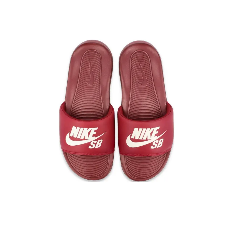 Nike VICTORI ONE SLIDE Slip Resistant Abrasion Resistant Slide Slippers Unisex Red White-2