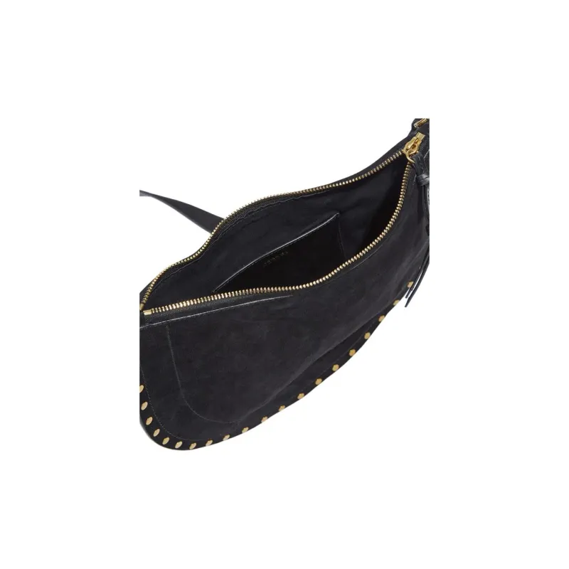 ISABEL MARANT Suede Calfskin Shoulder Bag, Crossbody Bag, Handbag Women's Black-4