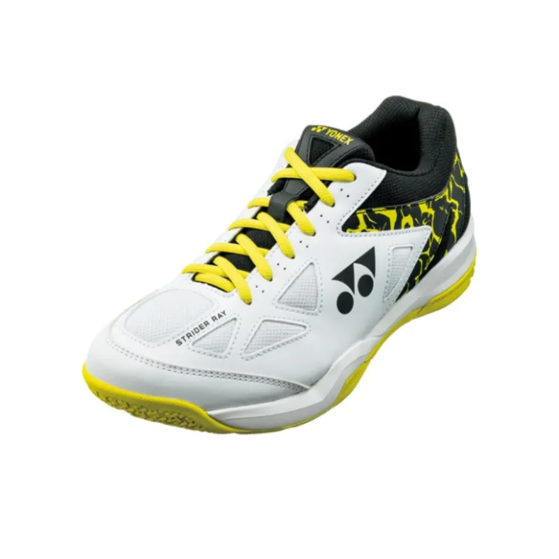 YONEX Anti Slip Wear Resistant Low Top Badminton Shoes Unisex White Black Yellow-0