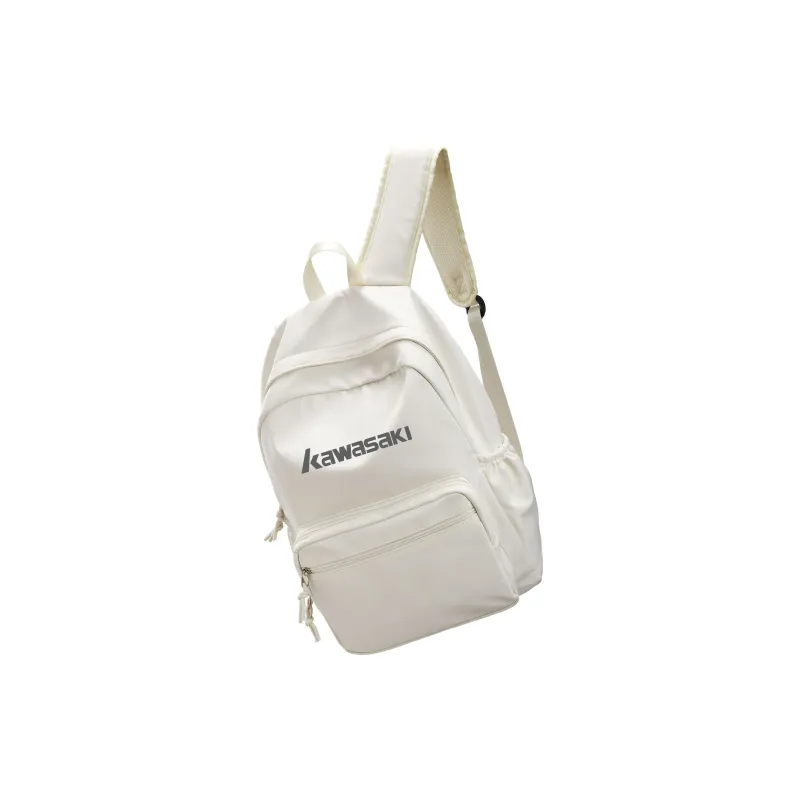 Kawasaki Fabric Backpack Travel Bag Unisex Black/Ecru/Light Blue-4