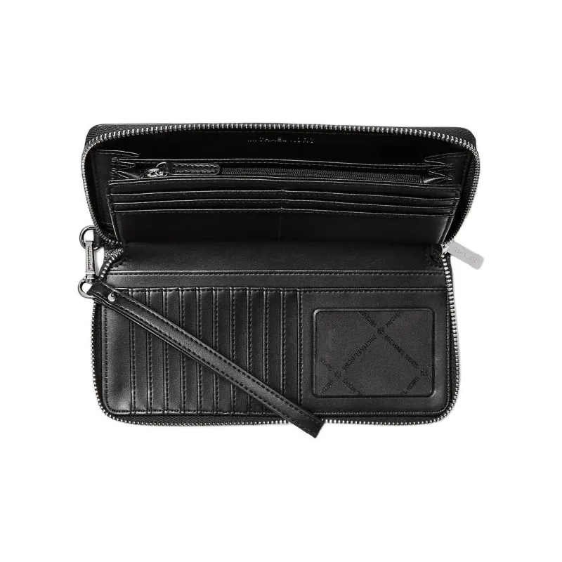 MICHAEL KORS Jet Set Travel Coated Canvas Wallet Tubas Women's Black-1