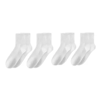 Cheekkiss Mid Calf Socks Men's 4 Pack White