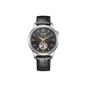 CITIZEN Mechanical Movement Leather Watch Bands Watch Men's Watch Black Dial