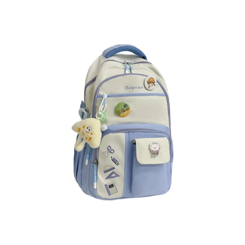 Gorora Nylon Fabric Backpack Regular Women's Multicolor-4