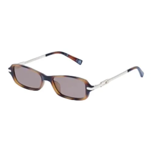 Le Specs Metal Polymer Material Rectangular sunglasses ports Women's Spotted Brown