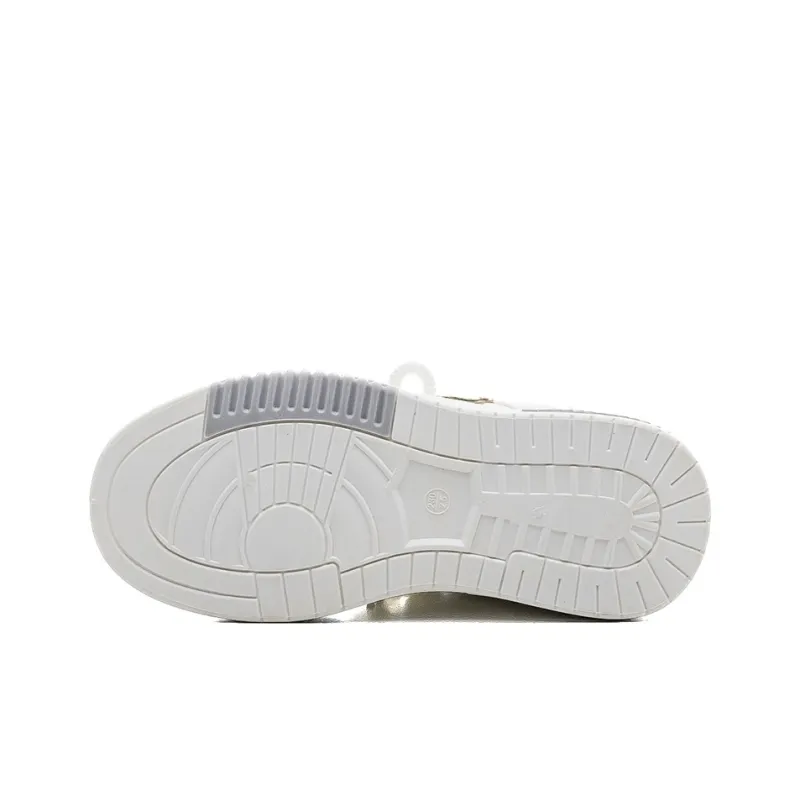 Warrior Warm Anti Slip And Wear Resistant Low Top Skateboard Shoes Women's White Light Gray-4