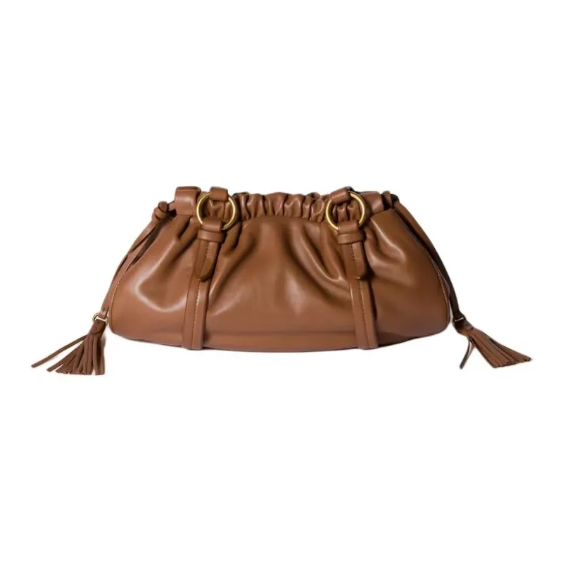 MIU MIU Nappa Leather Handbag, Shoulder Bag Regular Women's Cognac Brandy-2