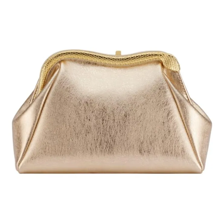 BVLGARI Serpentine Calfskin Clutch Small Size Women's Light Gold-0