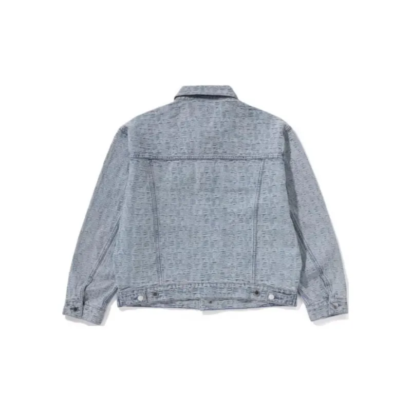 A BATHING APE Lux Sport Pattern Jacquard Denim Trucker Jacket-1