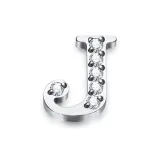 Zircon Stud Earrings with Letter J (Single)