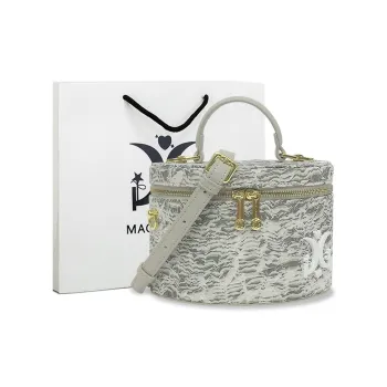 MACK JODAER Synthetic Leather Handbag Regular Women's Lightweight Gray Yarn
