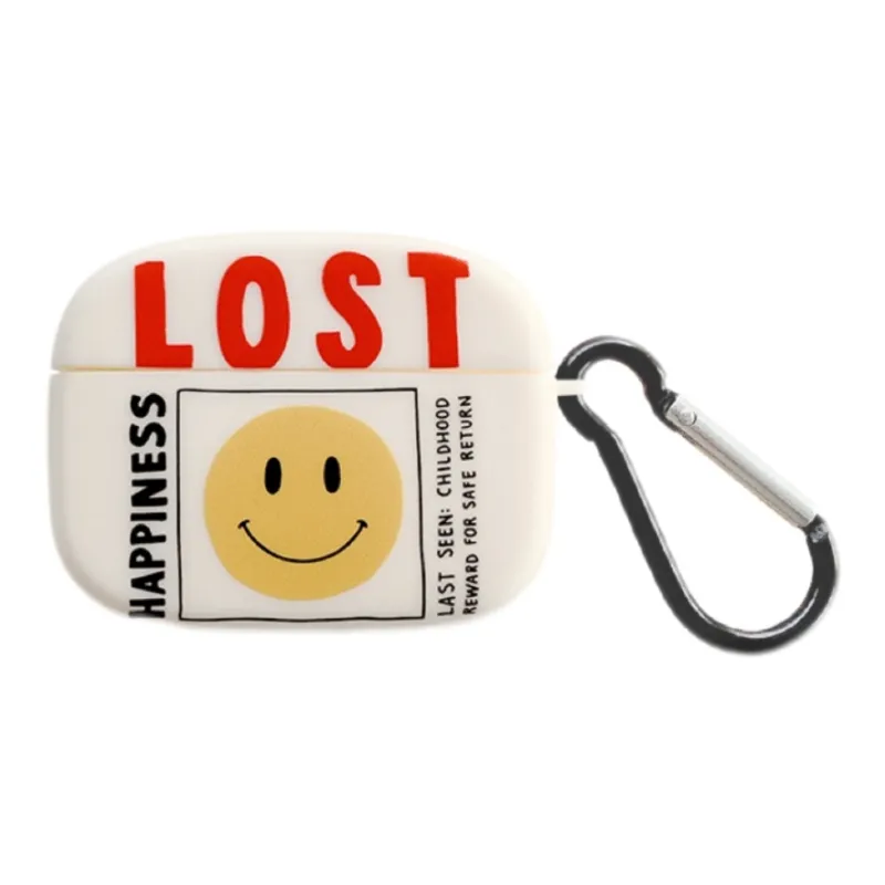 Koman Compatible With Apple AirPods 1/2/3/Pro 1/2 Generation TPU Cute Smiley Face Headphone Cases-3