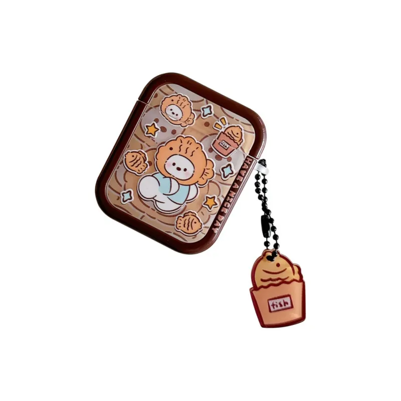 Kona Chun Compatibility With AirPods 2/1/3/Pro 2 TPU Takoyaki Cartoon Puppy High Quality Fully Enclosed Headphone Cases-2