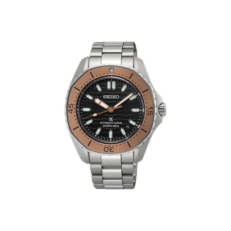 SEIKO Prospe Automatic/Manual Mechanical Movement Stainless Steel Strap Watch 41.3mm Men's Watches Black Dial-0