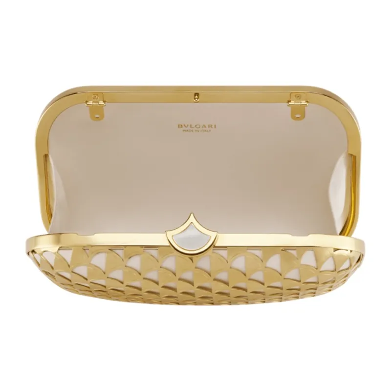 BVLGARI Metal Clutch Women's White & Gold-2